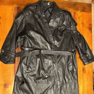 Women’s Italian Leather Vintage Trench Coat